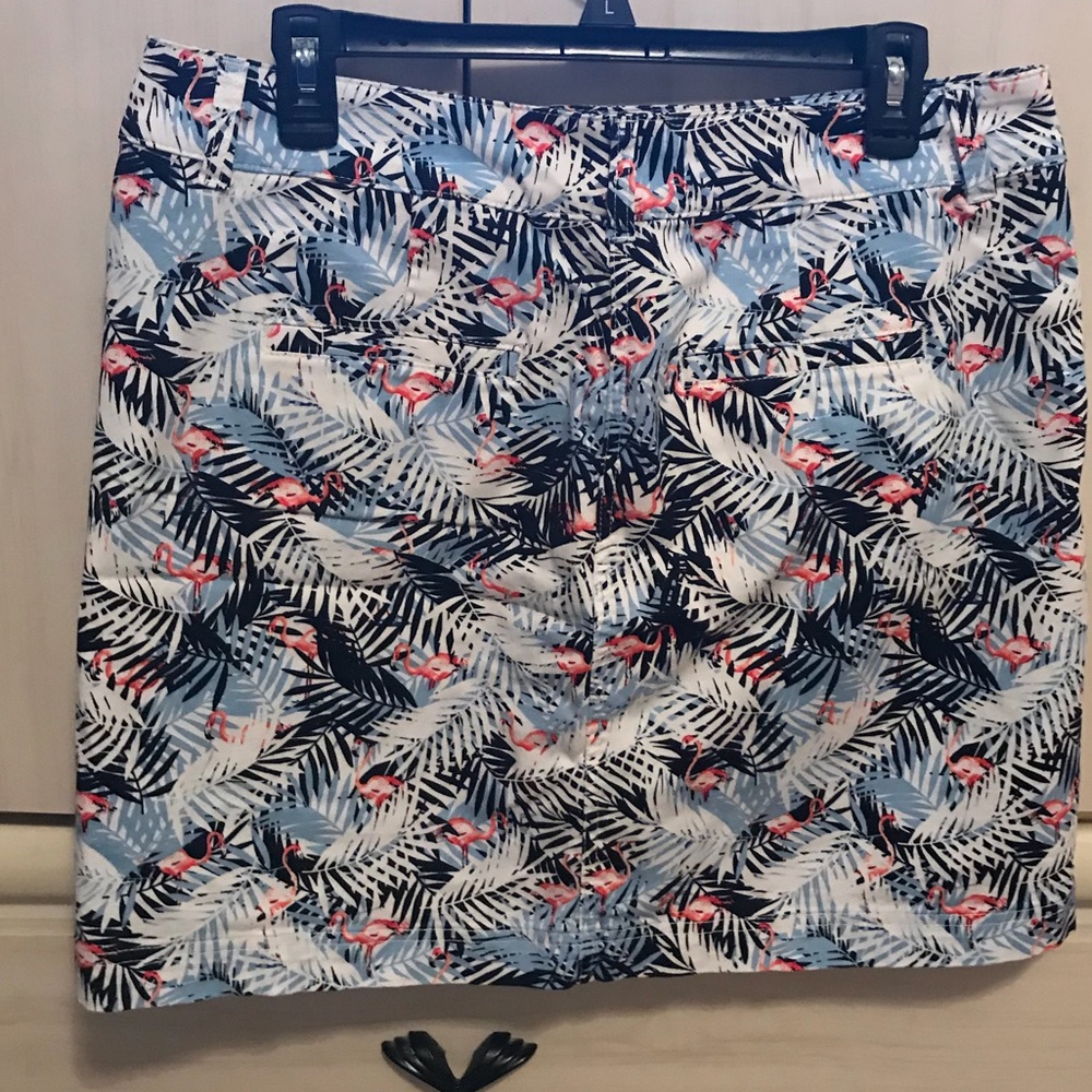 Flamingo print skort